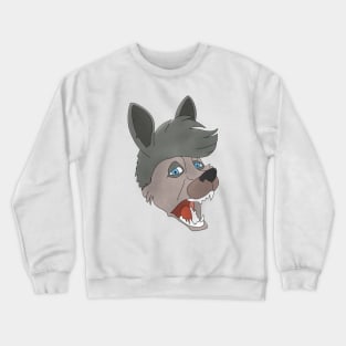 Anthro wolf face Crewneck Sweatshirt